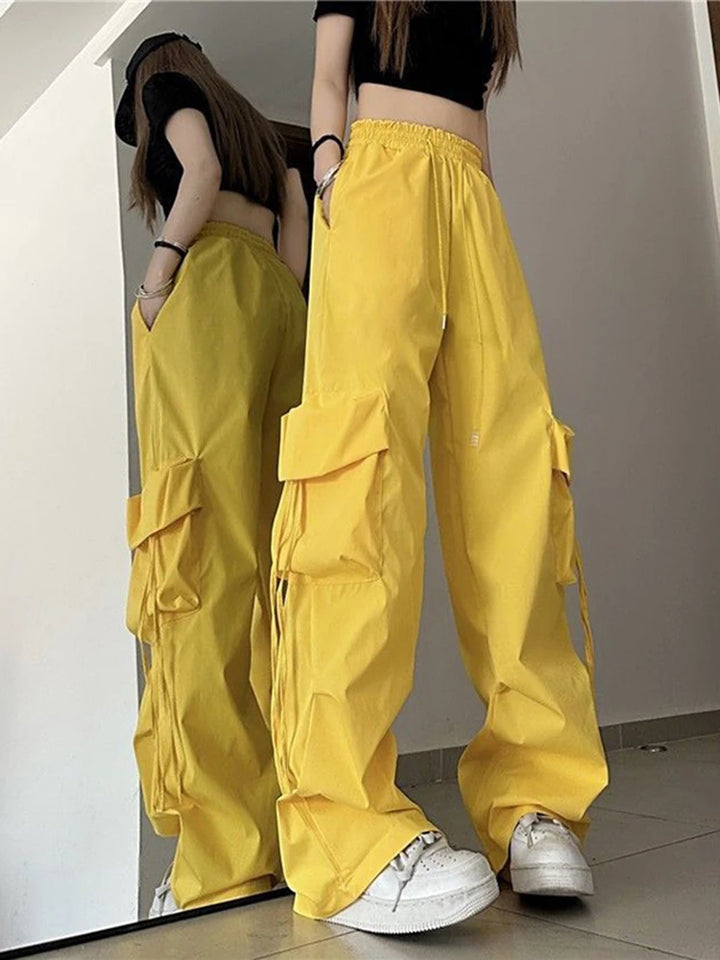 Loose Baggy Cargo Elastic High Waist Pants