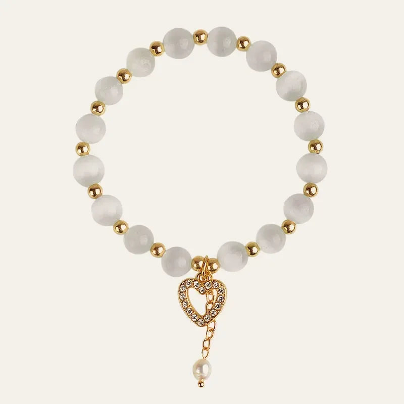 Women's Crystal Opal Pearl Clover Luxury Bracelet