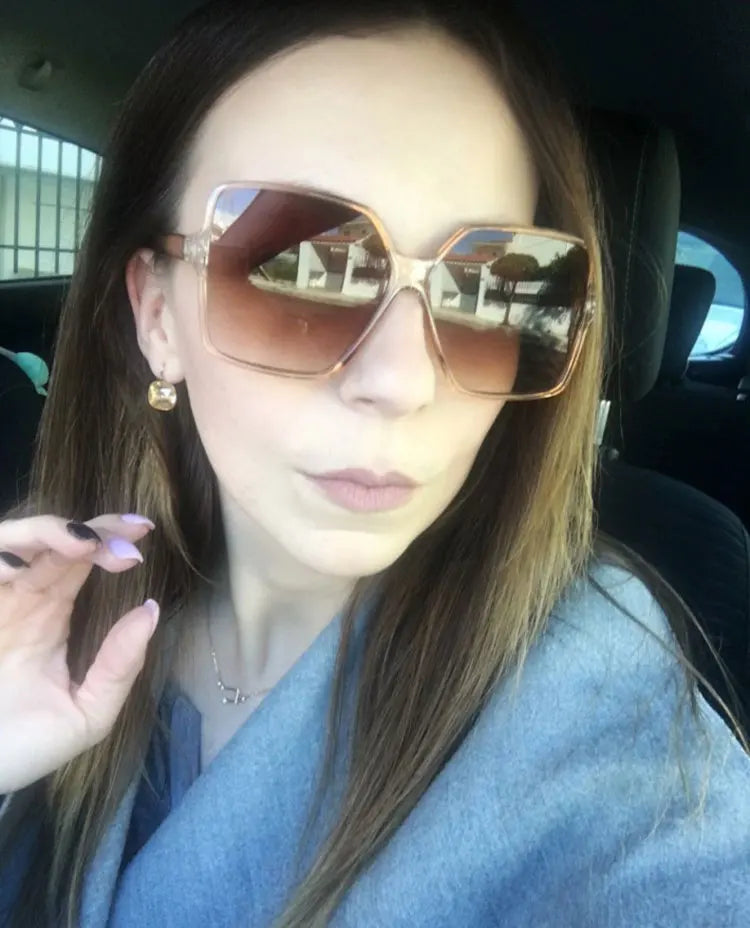 Designer Oversized Square Frame UV Protection Sunglasses - Flossy Mom