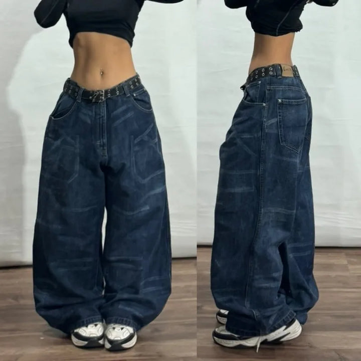 Baggy Button-fly Wide Leg High Waist Denim Jeans