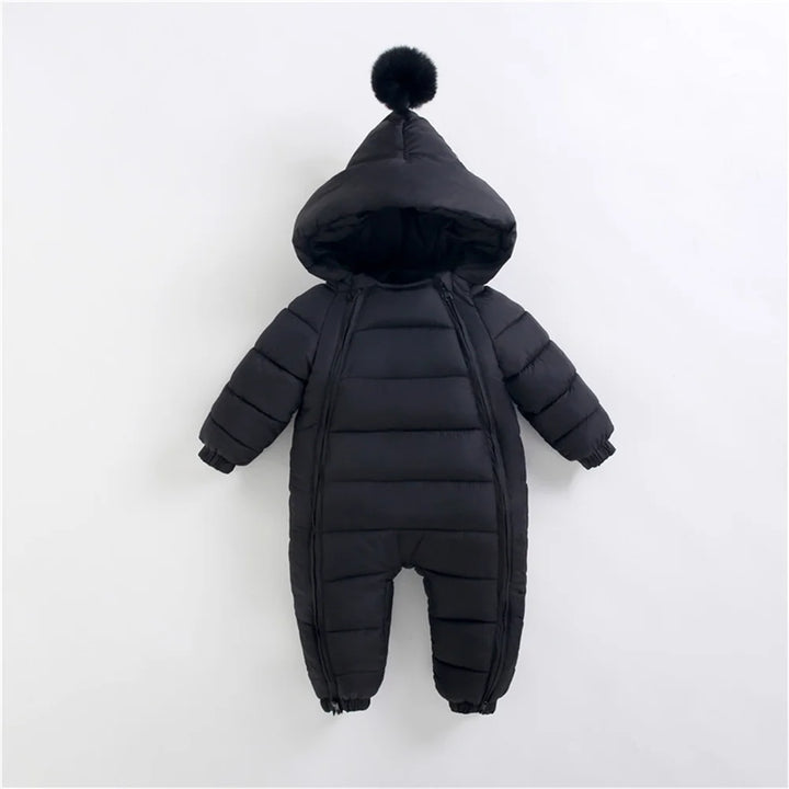 Warm Double Zipper Long Sleeves Hooded Snowsuits