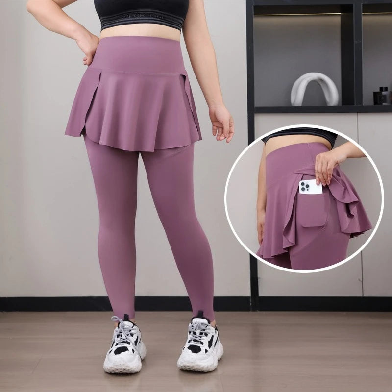 High Stretch Seamless Plus Size Yoga Skirt Pants