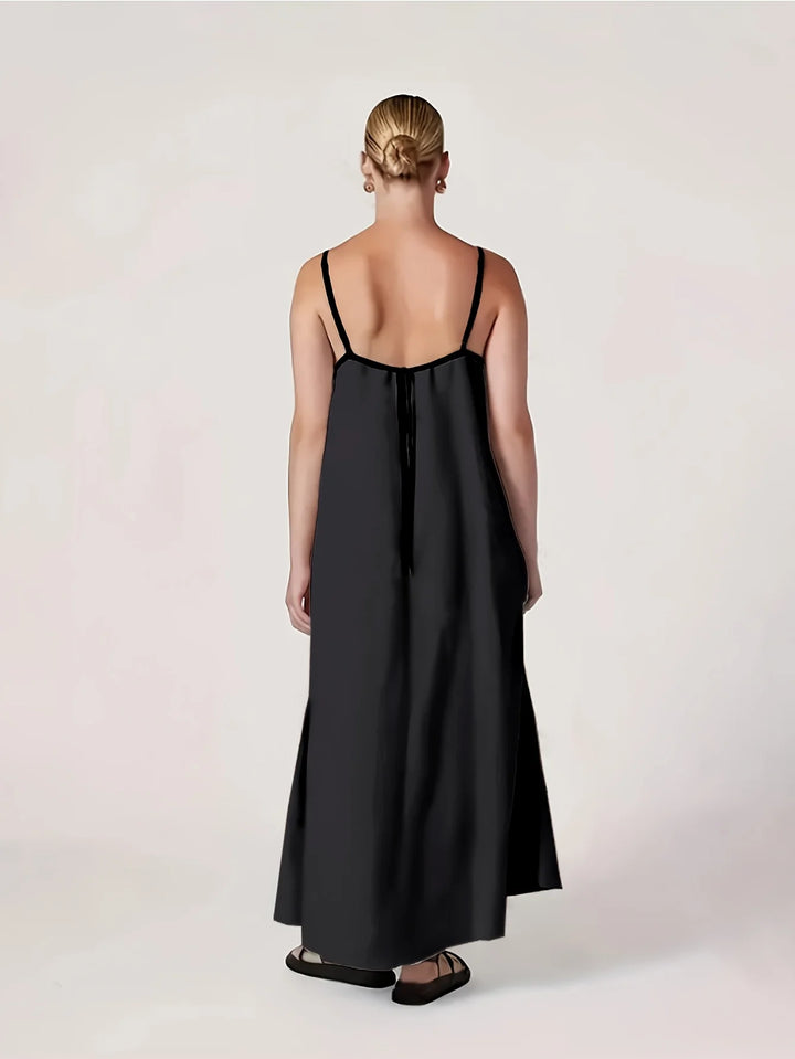 Women's Plus Size Satin Spaghetti Strap Maxi Dress – Loose Airy Beach Summer Dresses