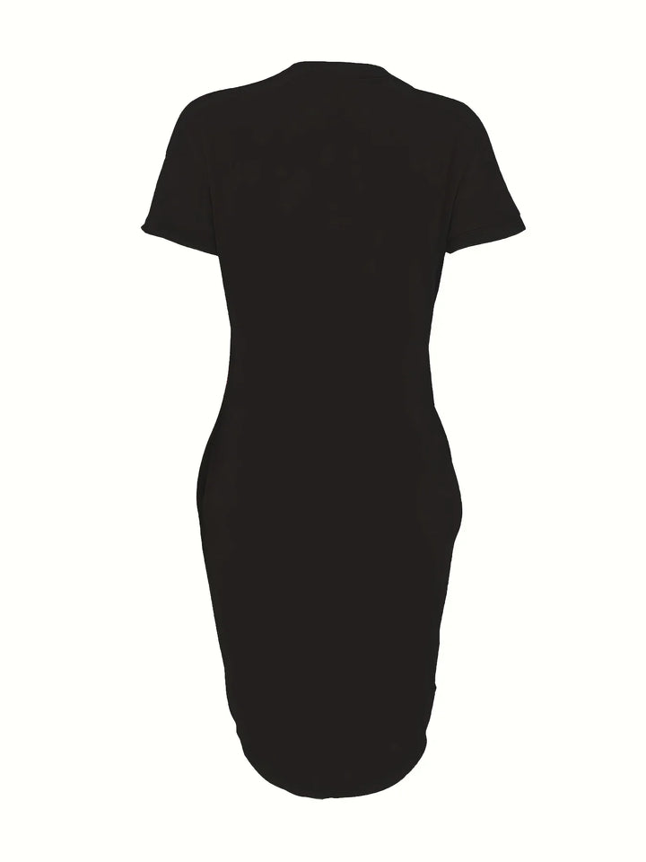 Plus Size Women's LA Print Summer T-Shirt Dresses