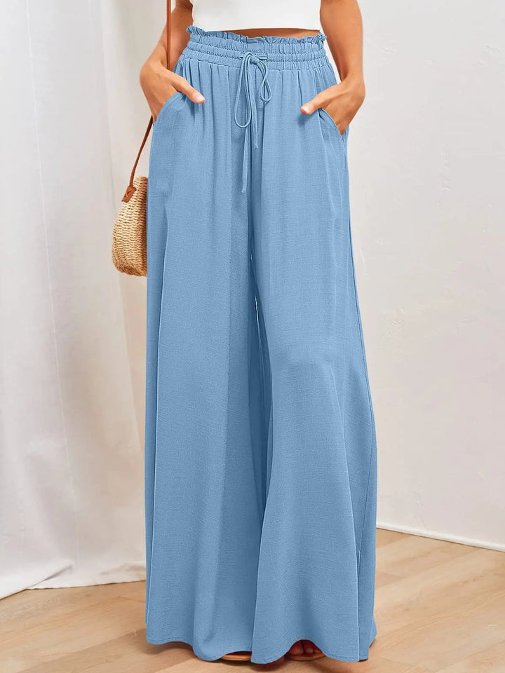 Chic Flared Wide-Leg High Waist Office Pants - Flossy Mom