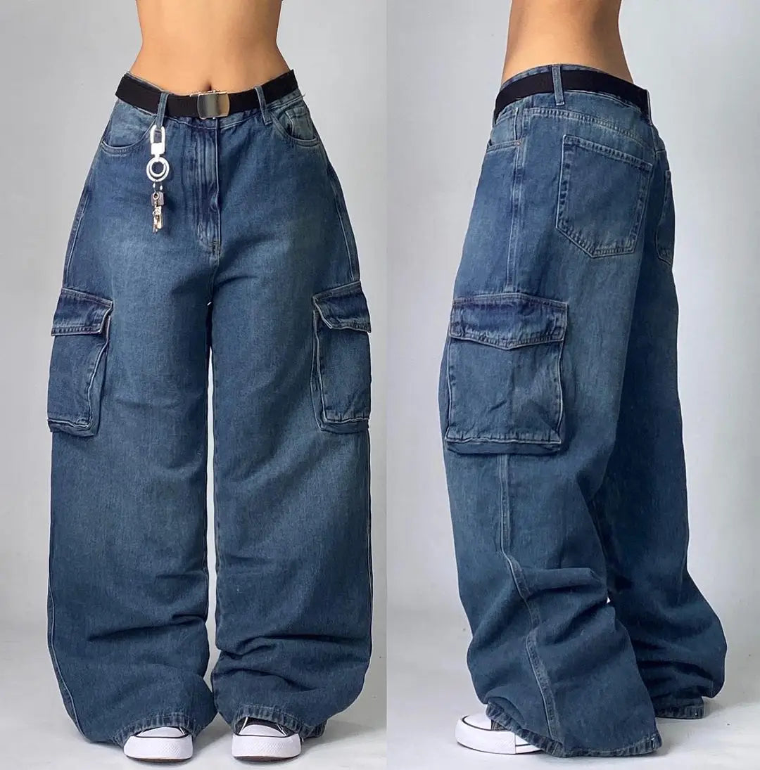 Baggy Button-fly Wide Leg High Waist Denim Jeans