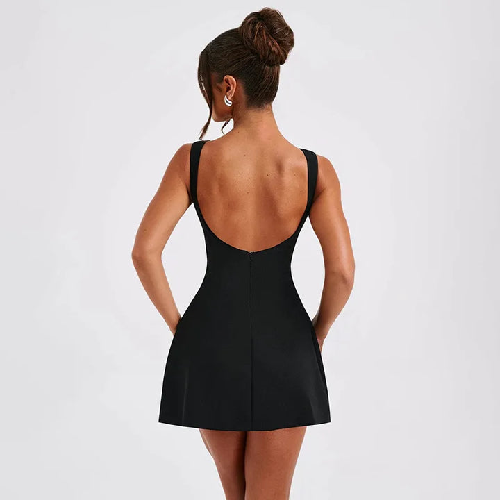 Office Lady Modern Backless Flare Slim Fit Mini Skirts