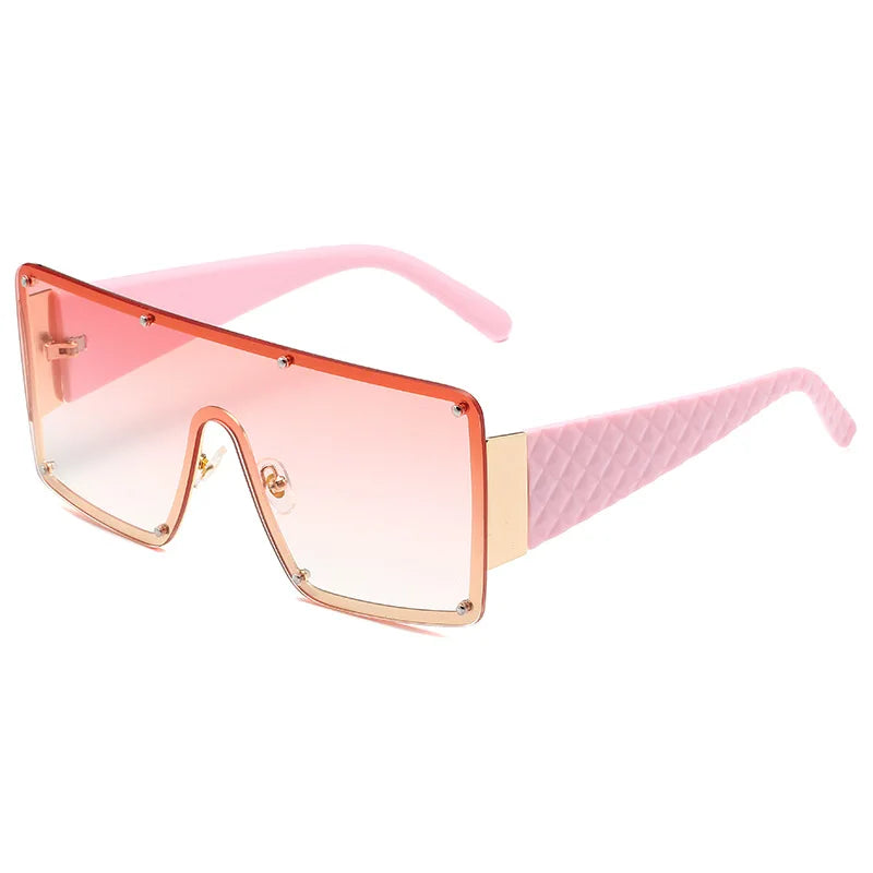 🔥 Fashion Oversized Rivet Frames Gradient Shades - Flossy Mom