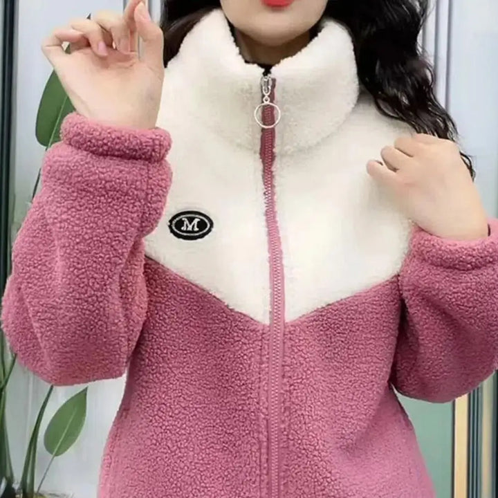 Thick Lamb Fleece Sherpa Lined Pockets Women's Pullovers - Flossy Mom