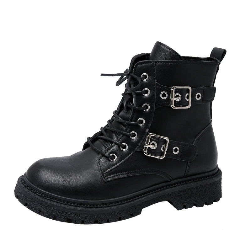 Bold Gothic Motorcycle Boots - Warm & Fierce Vibes - Flossy Mom