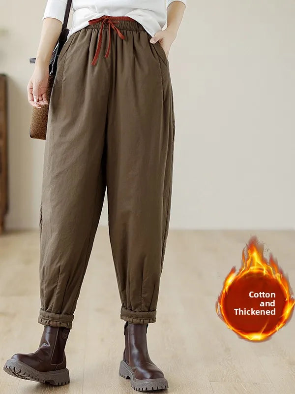 Women's Plus Size Harem Pants With High Waist & Pockets