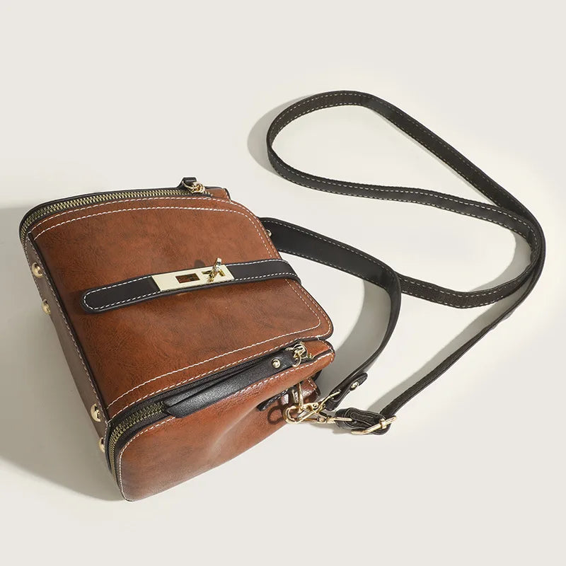 Timeless Gold Hardware Handle Strap PU Leather Bags - Flossy Mom