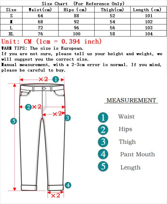 Size chart graphic for low-rise slim-fit jeans: waist, hips, thigh, pant mouth, length