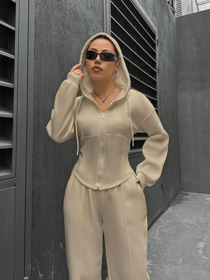 🌈 Versatile Cotton Tracksuits 👩 Hoodie + Flared Pants - Flossy Mom