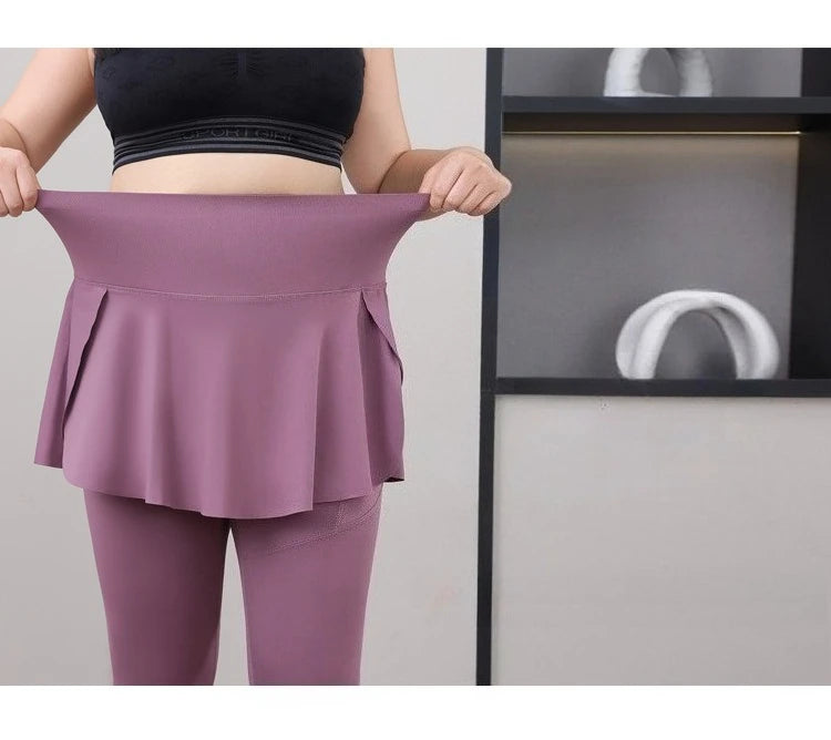 High Stretch Seamless Plus Size Yoga Skirt Pants