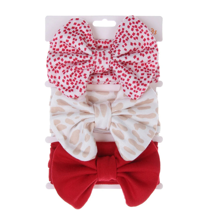 3Pcs Bow Headbands Set – Stripes, Dots, Floral - Flossy Mom