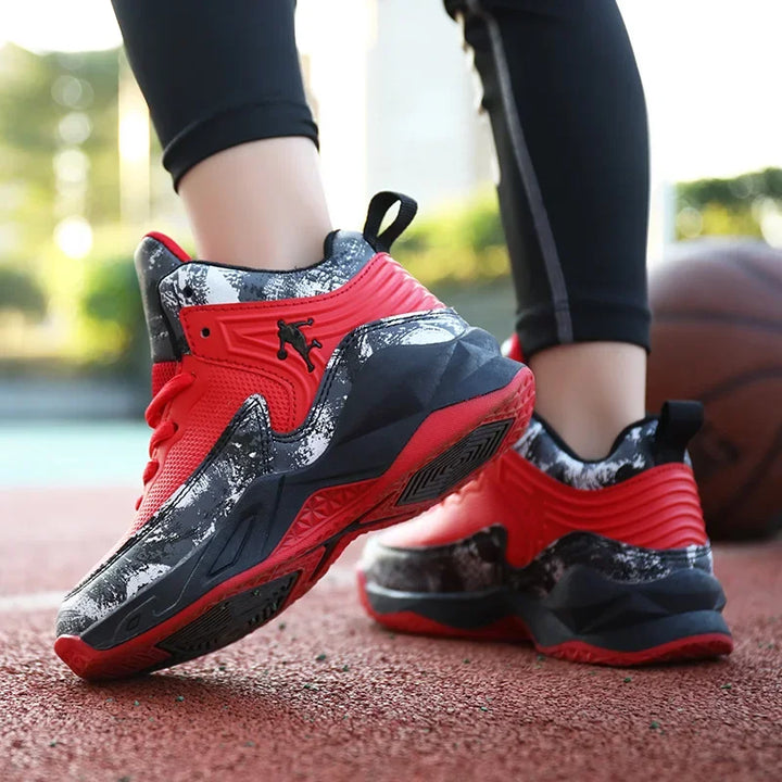 Thick Sole Non-slip Leather Training Basketball Sneakers