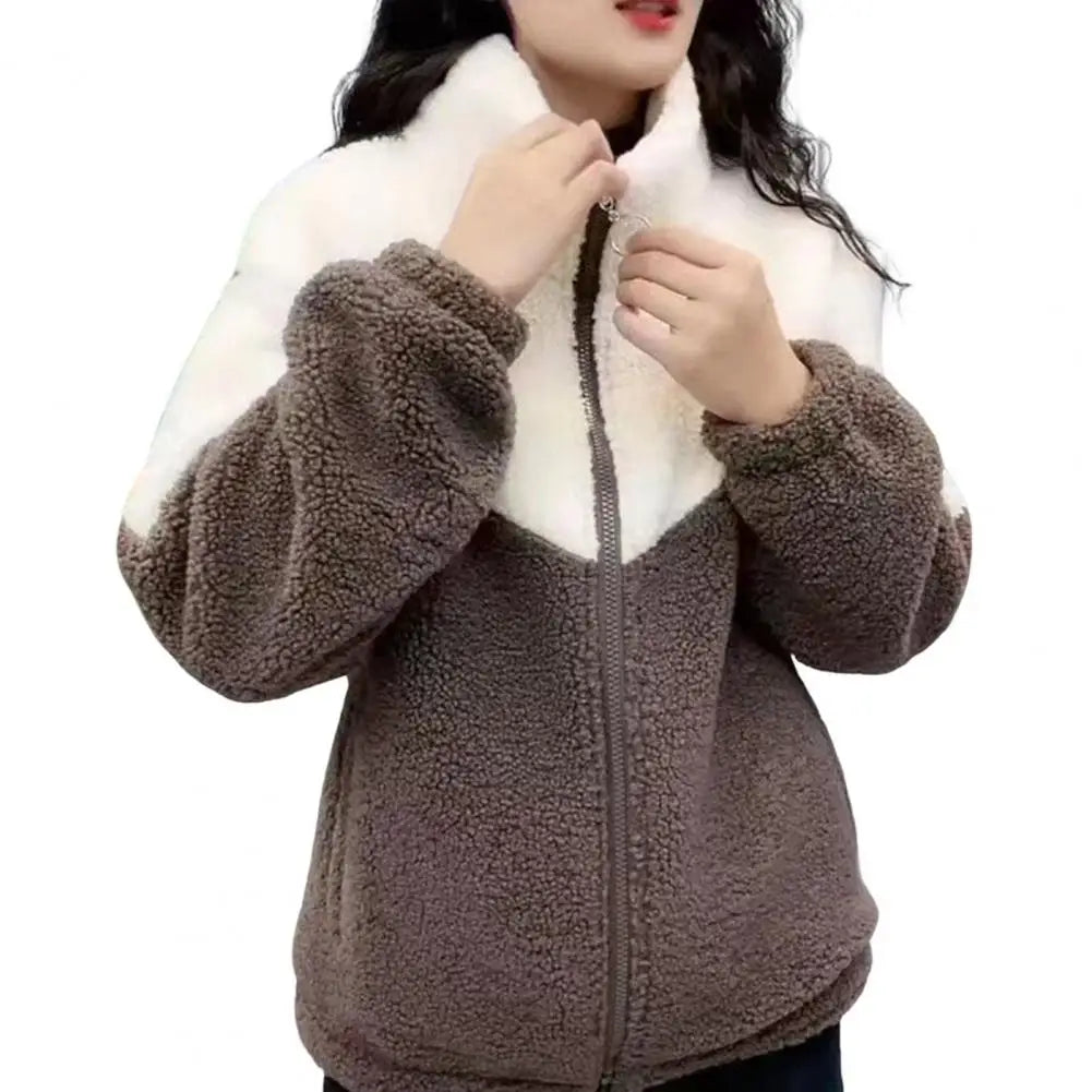 Thick Lamb Fleece Sherpa Lined Pockets Women's Pullovers - Flossy Mom