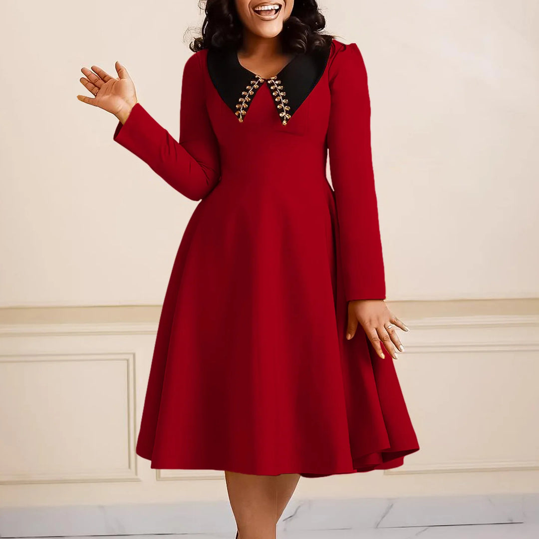 Office Wear Three-dimensional Mid-Calf Plus Size Dresses