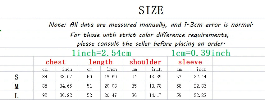 Women size chart.