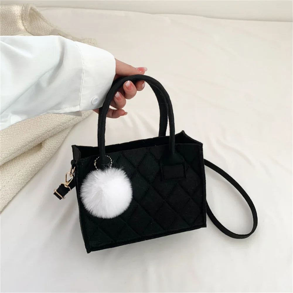 New Casual Simple Versatile Small Square Felt Handbags - Flossy Mom