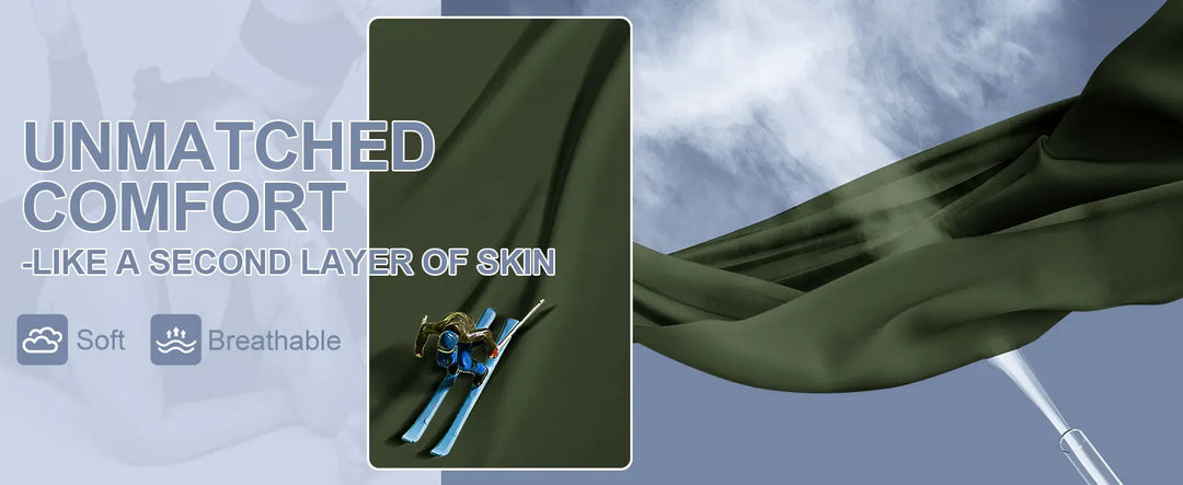 Stretch comfort fabric graphic with soft and breathable icons