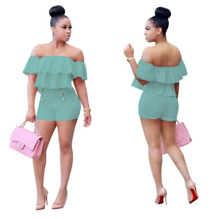 Sassy Professional Ruffle Off Shoulder Sleeveless Top Romper S-XL - Gen U Us Products -  