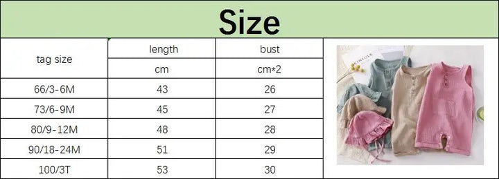 Summer Sleeveless Soft Cotton Baby Rompers