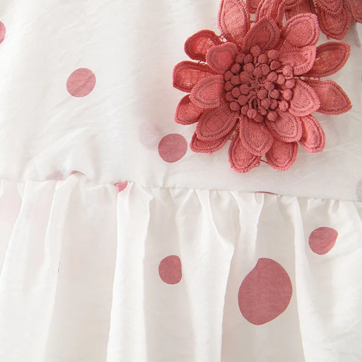 Flower Strap Detail Cotton Sleeveless Princess Dresses with Sunhat