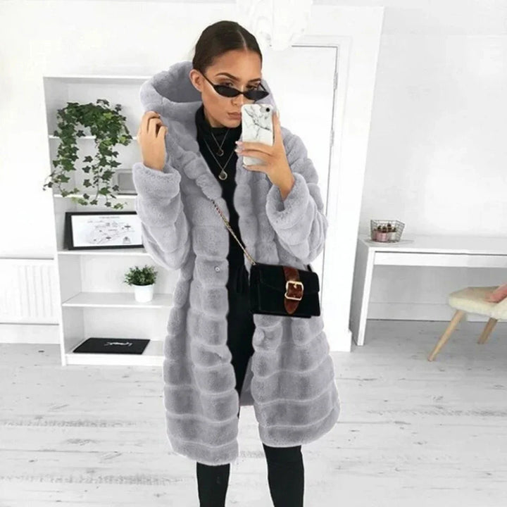 Warm Fluffy Thicken Hooded Faux Mink Fur Coats