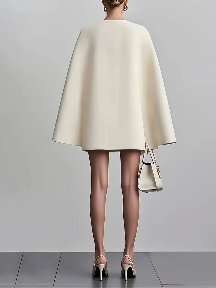 Office Lady Double Breasted Shawl Cloak Dress Suits