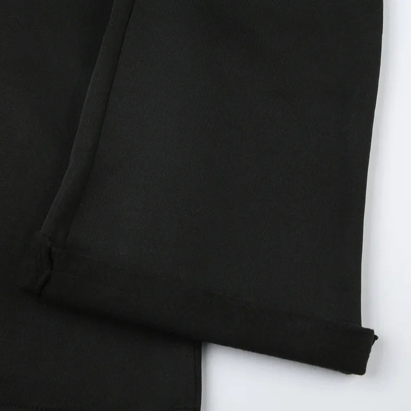 Women's slim-fit bootcut dress pants, black hem with stitched cuff