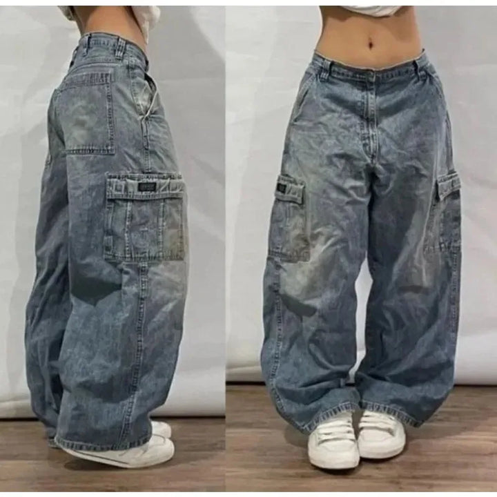 Baggy Button-fly Wide Leg High Waist Denim Jeans