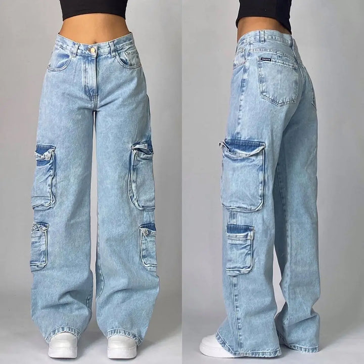 Baggy Button-fly Wide Leg High Waist Denim Jeans