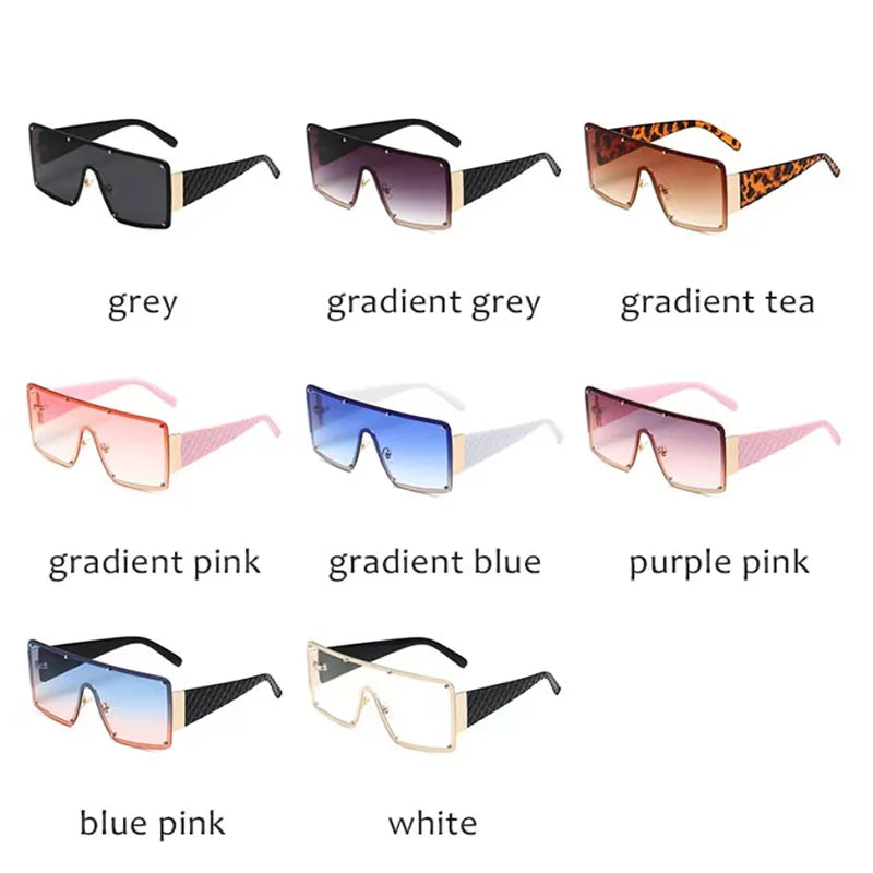 🔥 Fashion Oversized Rivet Frames Gradient Shades - Flossy Mom