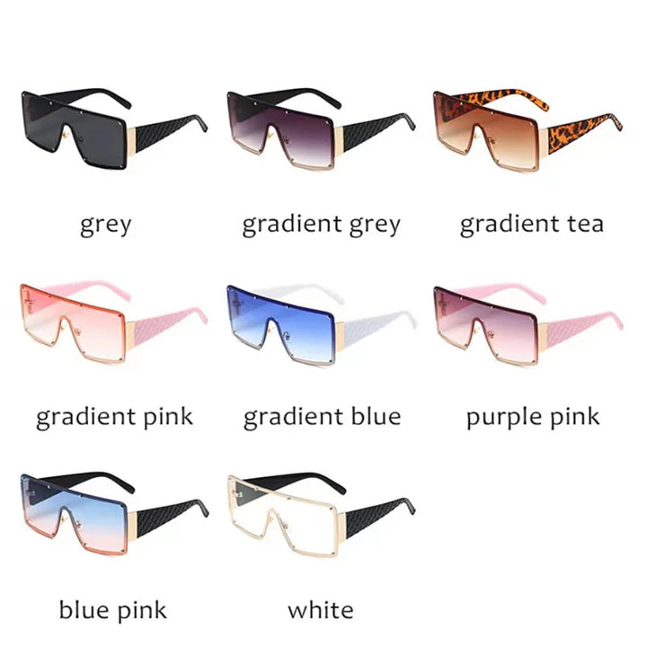 🔥 Fashion Oversized Rivet Frames Gradient Shades - Flossy Mom