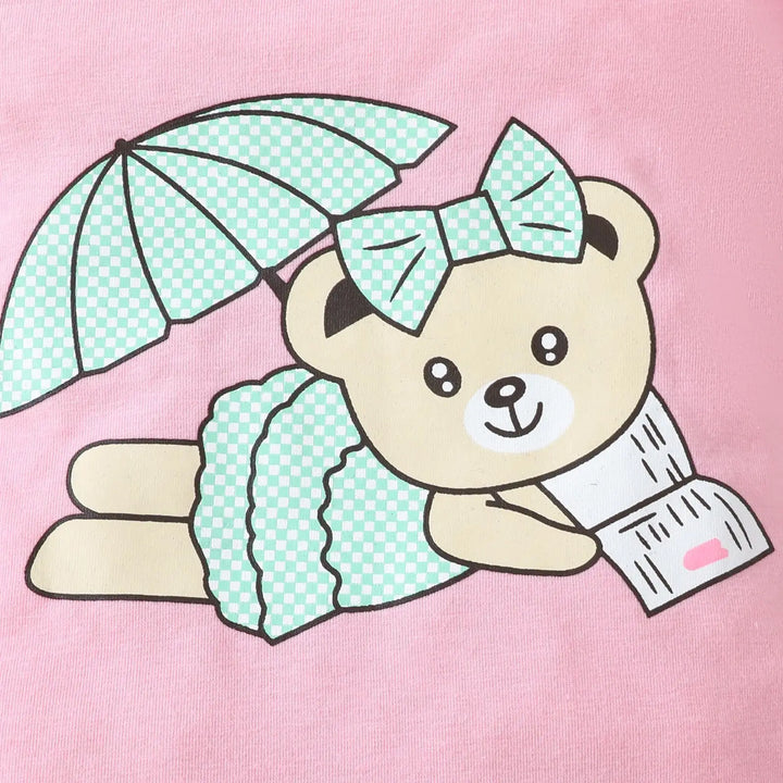 Newborn Baby Girls 2 Pack Cartoon Bear Bodysuit Onesies