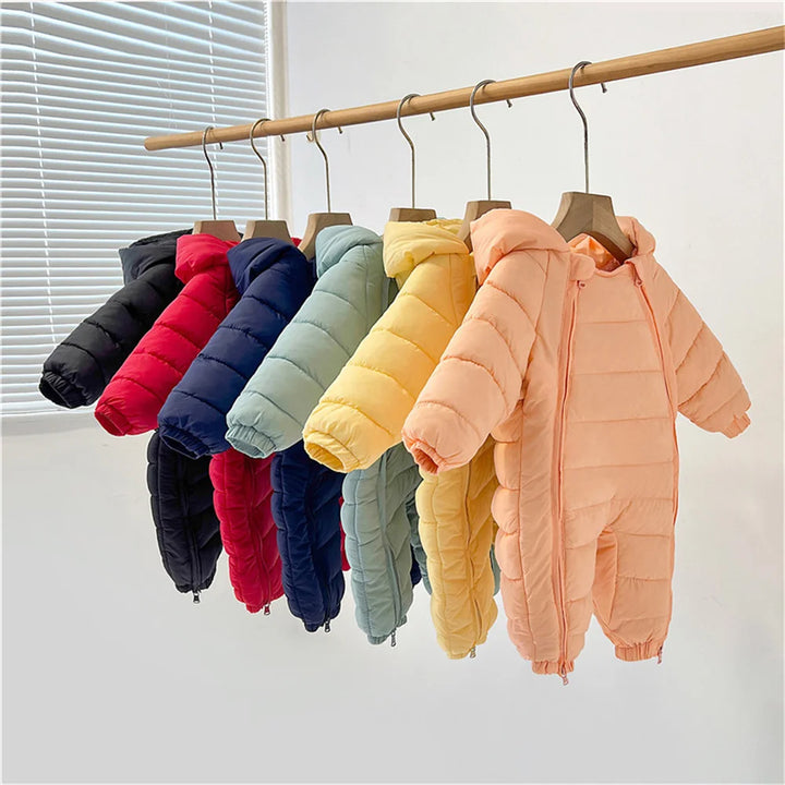 Warm Double Zipper Long Sleeves Hooded Snowsuits