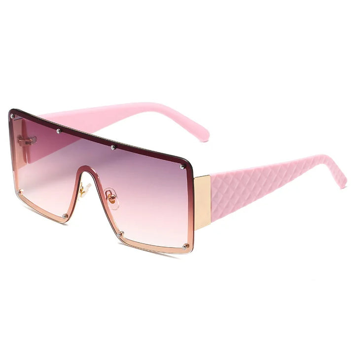 🔥 Fashion Oversized Rivet Frames Gradient Shades - Flossy Mom