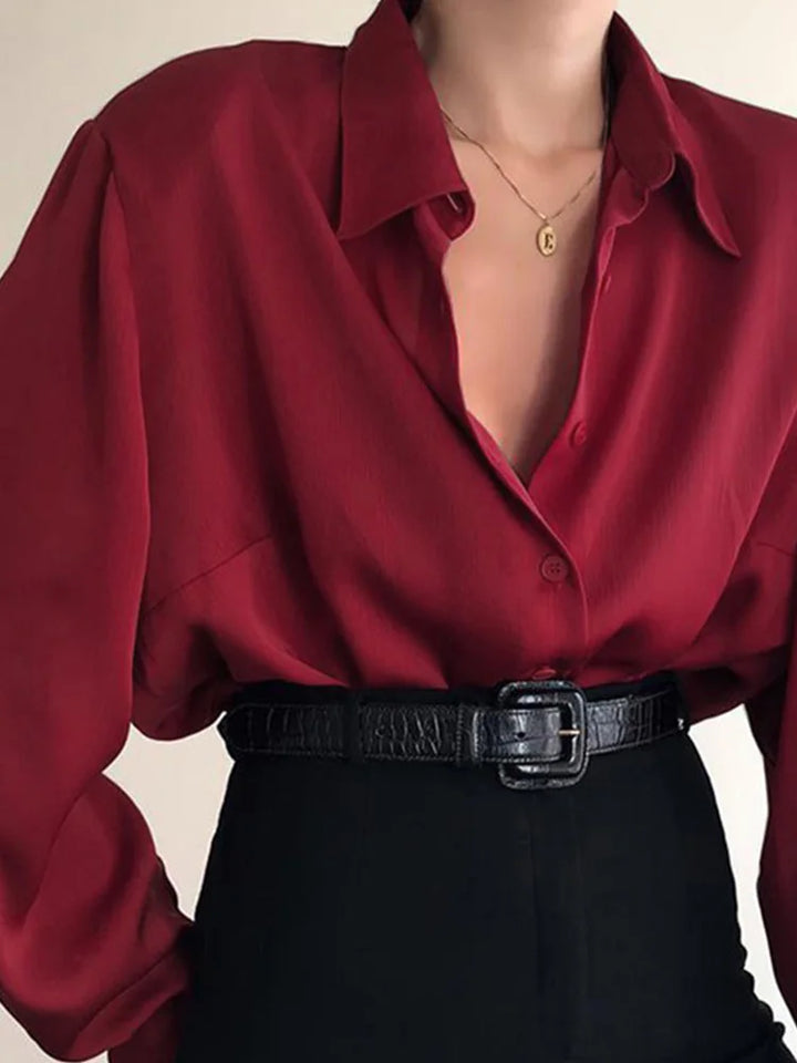 Classic Button-Up Silky Blouses for Work & Beyond - Flossy Mom