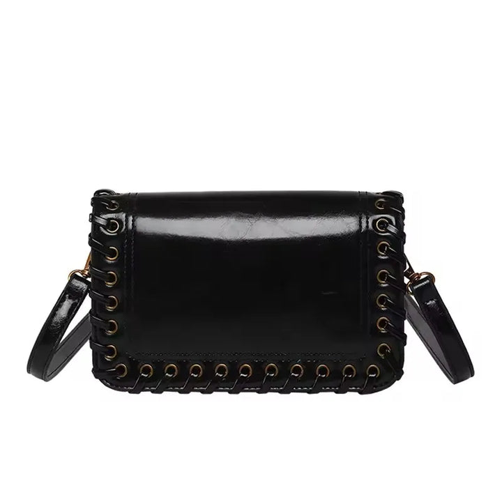 Minimalist Chic PU Leather Weave Flip Design Handbags - Flossy Mom