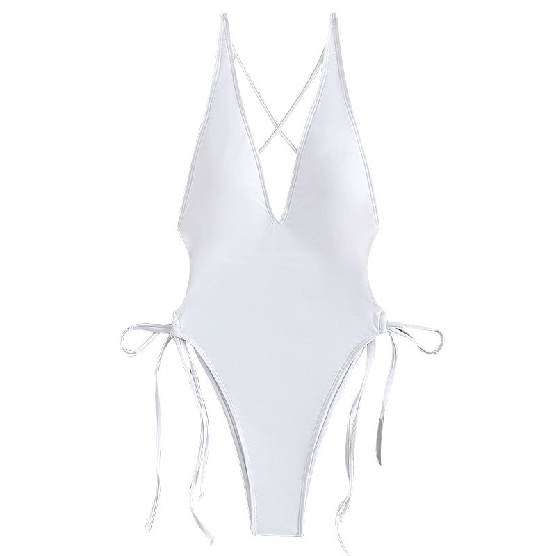 Sexy Deep V Neck High Waist Triangle One Piece Swimsuits - Gen U Us Products