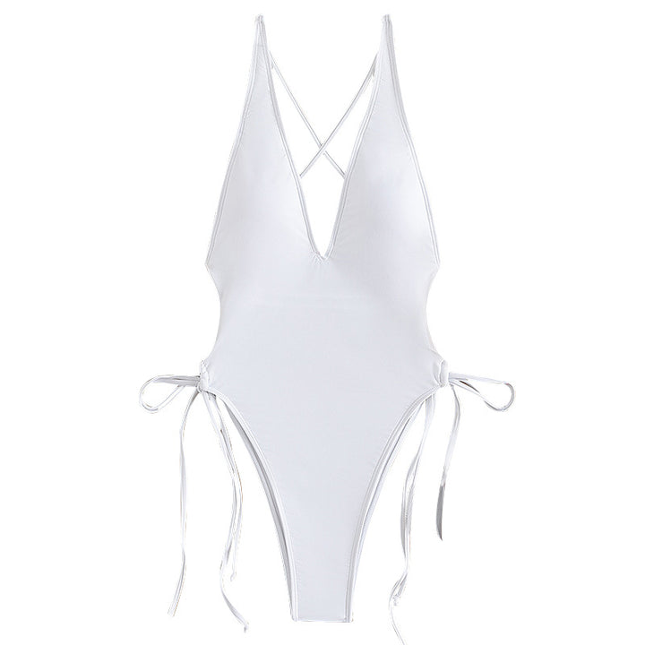 Sexy Deep V Neck High Waist Triangle One Piece Swimsuits - Gen U Us Products