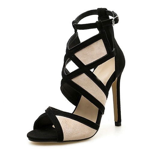 Sexy Mufti-color Buckle Strap Hollow out Open-toe High Heel Sandals - Gen U Us Products -  