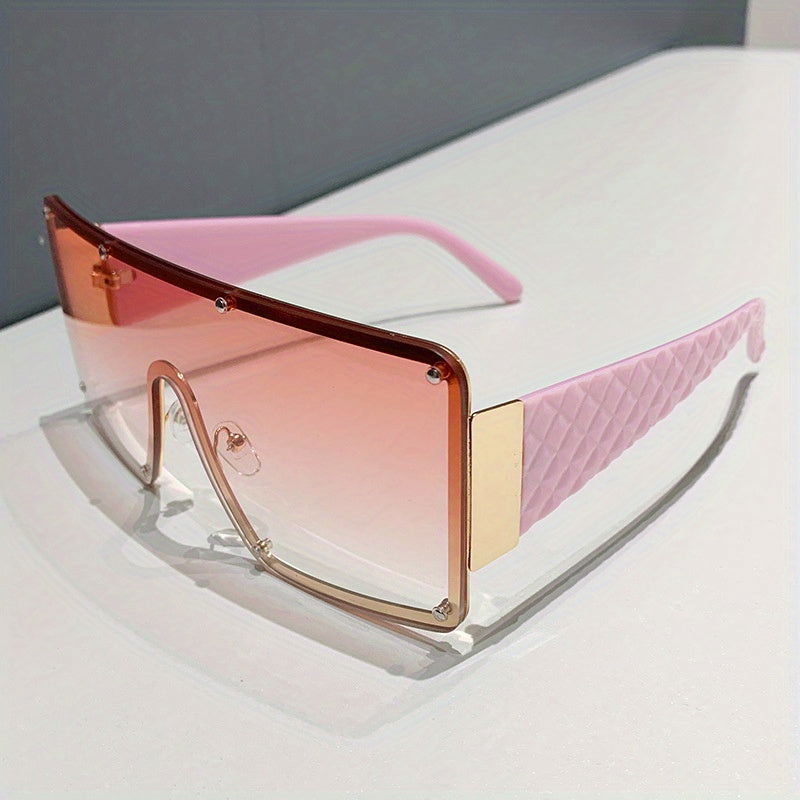 Sexy Y2K Oversized One-piece Frame Rivet Gradient Sunglasses - Gen U Us Products -  