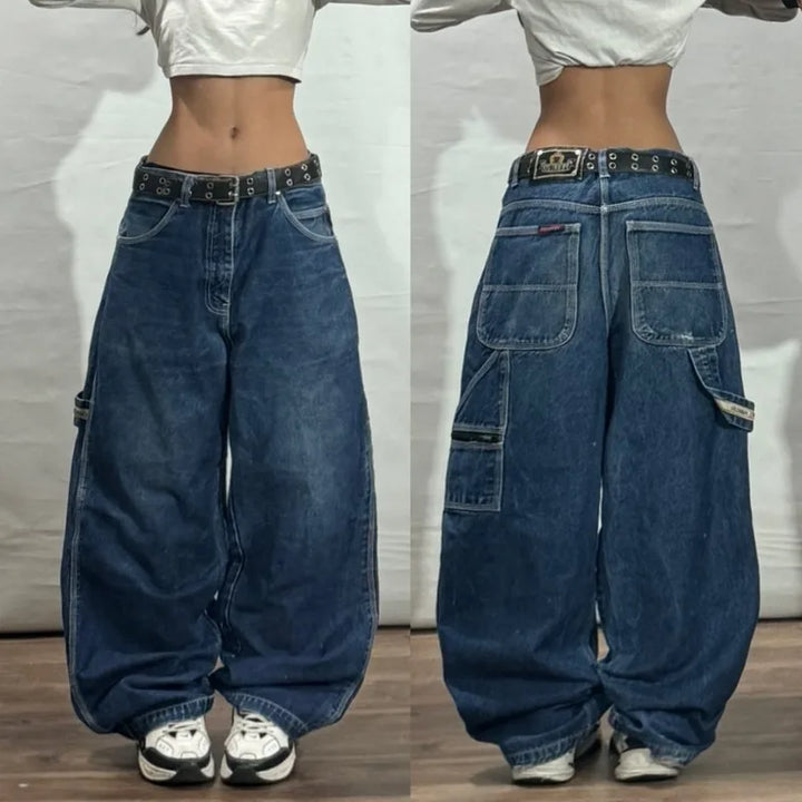 Baggy Button-fly Wide Leg High Waist Denim Jeans