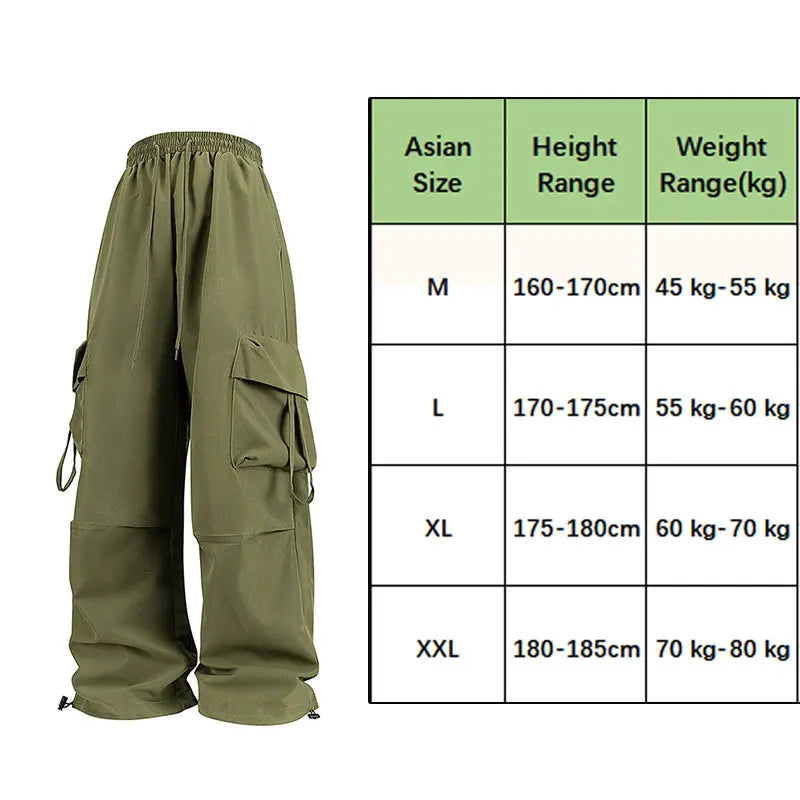 Light Army Green Cargohose für Damen, Größenübersicht mit Abbildung