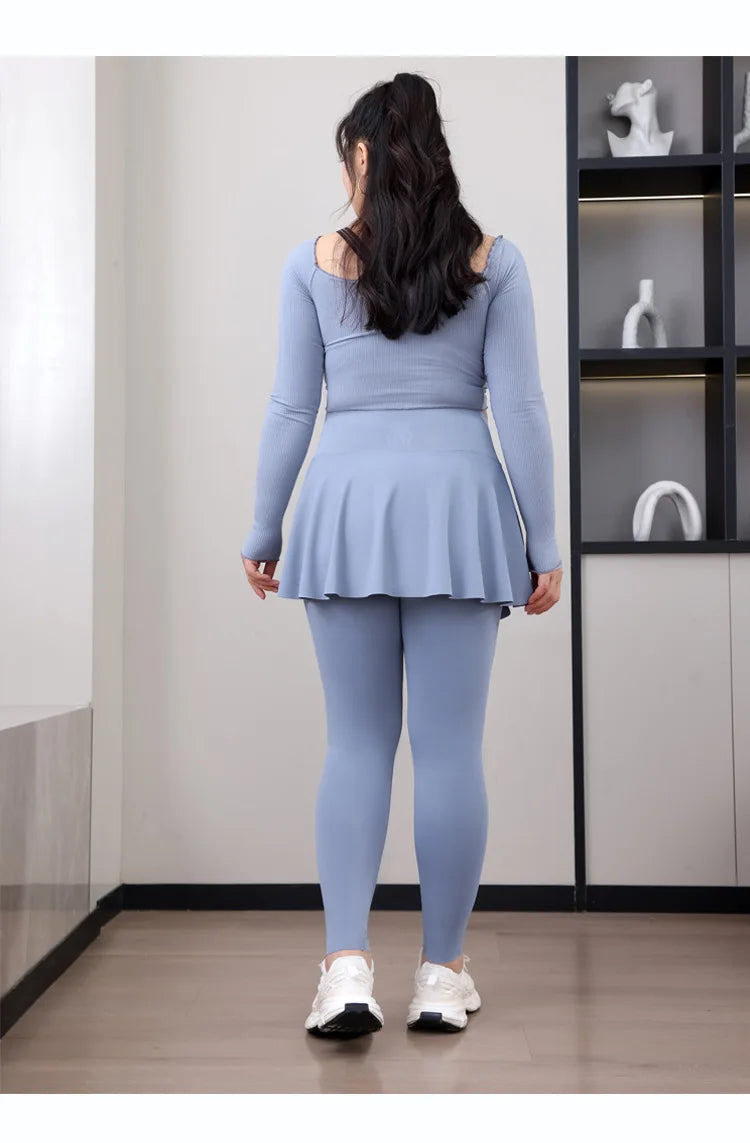 High Stretch Seamless Plus Size Yoga Skirt Pants