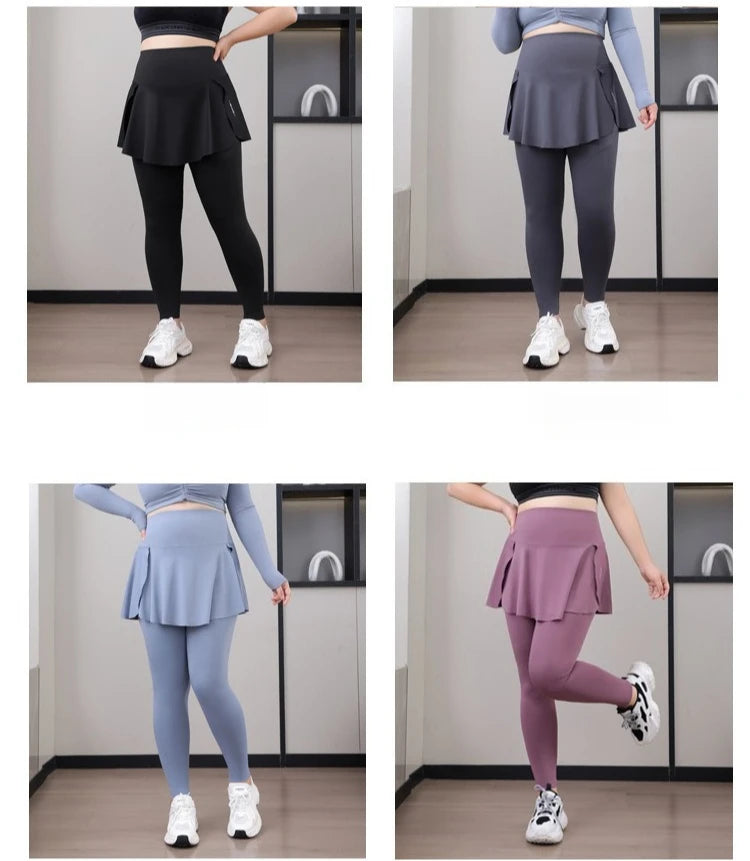 High Stretch Seamless Plus Size Yoga Skirt Pants
