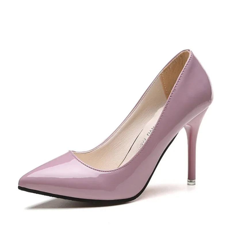 Women's Sexy Leather Platform High Heel Stiletto Pumps Shoes